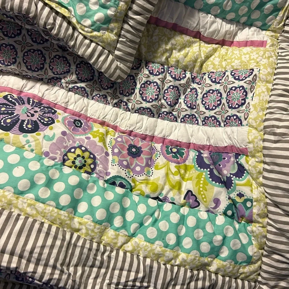 Pottery Barn Teen Girl Floral Twin Comforter W/ Pillow Sham